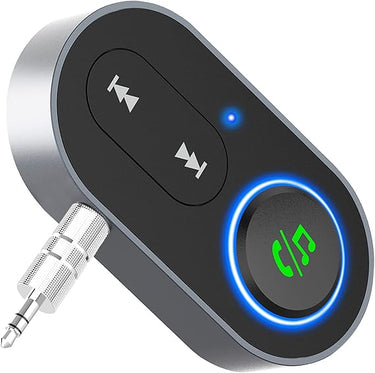 AUX Bluetooth Adapter Auto, Klinke Empfänger mit Freisprechanrufen, Musik Receiver für Stereoanlage/Lautsprecher, Dual Verbindung, Mini Bloototh Audio für Heim-Stereo/Kabelgebundene Kopfhörer